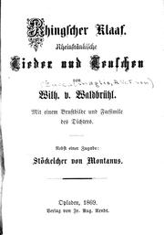 Cover of: Rhingscher Klaaf: Rheinfr©·ankische Lieder und Leuschen