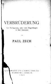 Cover of: Verbr©·uderung by von Paul Zec