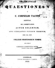 Cover of: Grammaticae quaestiones V e Cornelio Tacito repetitae