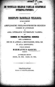 De nonnullis Helenae fabulae Europideae interpolationibus by Hermann Goguel