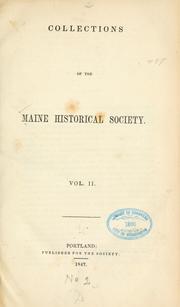 Cover of: Collections of the Maine historical society.