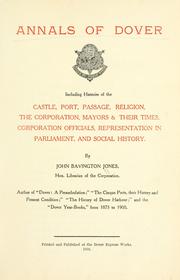 Cover of: Annals of Dover.. by John Bavington Jones
