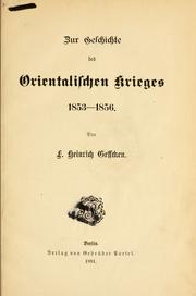 Cover of: Zur Geschichte des orientalischen Krieges: 1853-1856