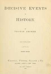 Cover of: Decisive events in history. by Thomas Archer