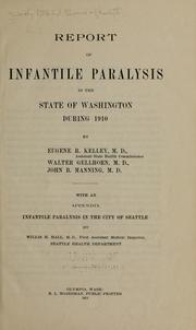 Cover of: Report of infantile paralysis in the State of Washington during 1910