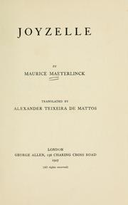 Cover of: Joyzelle by Maurice Maeterlinck