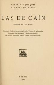 Cover of: Las de Caín: comedia en tres actos