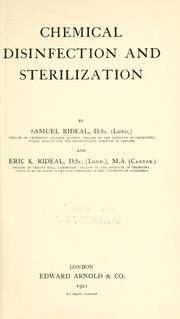 Cover of: Chemical disinfection and sterilization by Rideal, Samuel