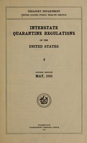 Cover of: Interstate quarantine regulations of the United States.