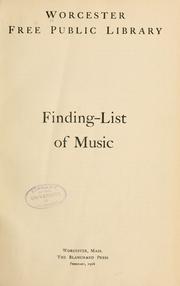 Finding-list of music by Free Public Library (Worcester, Mass.)