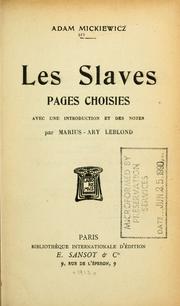 Cover of: Les Slaves: pages choisies