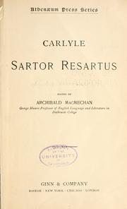 Cover of: Sartor resartus. by Thomas Carlyle