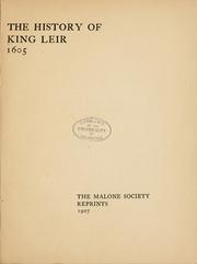 Cover of: The history of King Leir by 