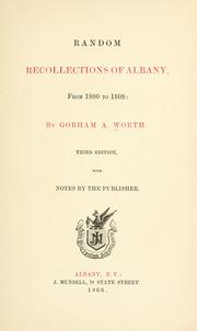 Cover of: Random recollections of Albany | Worth, Gorham A.