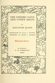 Cover of: The ephebic oath: and other essays