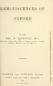 Cover of: Reminiscences of Oxford