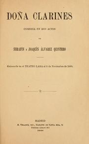 Cover of: Doña Clarines by Serafín Álvarez Quintero