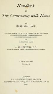 Cover of: Handbook to the controversy with Rome by Karl August von Hase