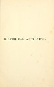 Cover of: Historical abstracts