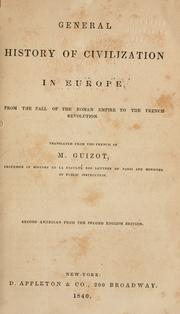 Cover of: General history of civilization in Europe by François Guizot