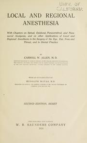 Local and regional anesthesia by Carroll Woolsey Allen
