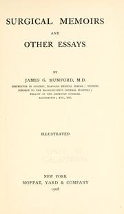 Cover of: Surgical memoirs by Mumford, James Gregory