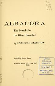 Cover of: Albacora: the search for the giant broadbill.