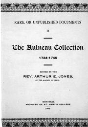 Cover of: The Aulneau collection, 1734-1745