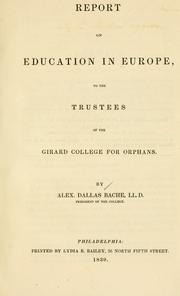 Cover of: Report on education in Europe by Alexander Dallas Bache