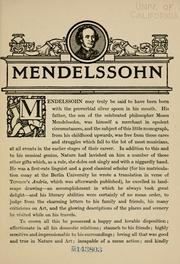 Cover of: Mendelssohn. by Cowen, Frederic H. Sir