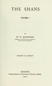 The Shans by Wilbur Willis Cochrane