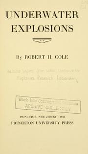 Underwater explosions by R. H. Cole