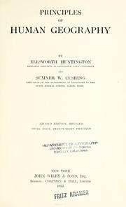 Cover of: Principles of human geography by Huntington, Ellsworth