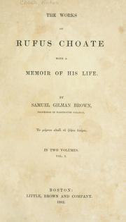 Cover of: The works of Rufus Choate by Rufus Choate