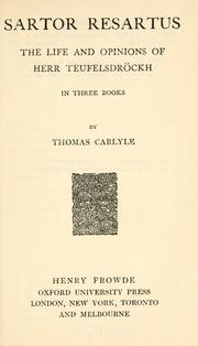 Cover of: Sartor resartus by Thomas Carlyle, Thomas Carlyle