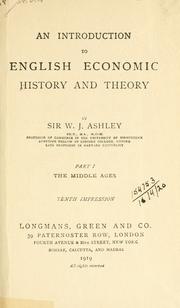 Cover of: An introduction to English economic history and theory.