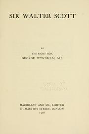 Cover of: Sir Walter Scott by George Wyndham