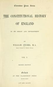Cover of: constitutional history of England, in its origin and development