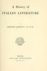 Cover of: history of Italian literature | Richard Garnett