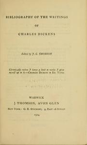Cover of: Bibliography of the writings of Charles Dickens.