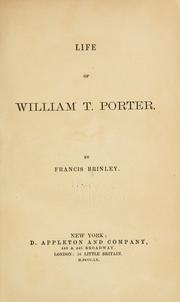 Cover of: Life of William T. Porter