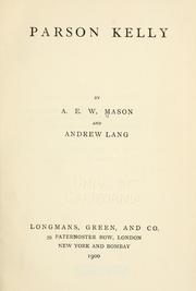 Cover of: Parson Kelley