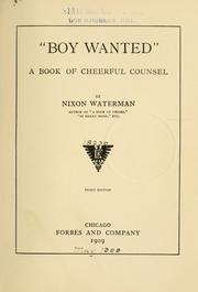 Cover of: "Boy wanted": a book of cheerful counsel
