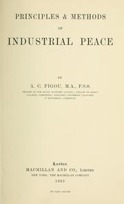 Cover of: Principles & methods of industrial peace