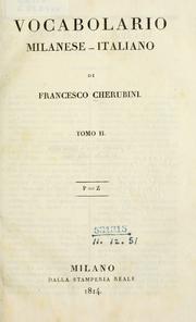 Vocabolario milanese-italiano by Francesco Cherubini