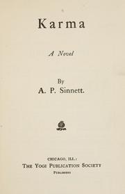 Cover of: Karma by Alfred Percy Sinnett