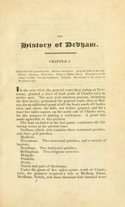 Cover of: The history of Dedham by Erastus Worthington, Erastus Worthington