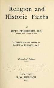 Cover of: Religion and historic faiths