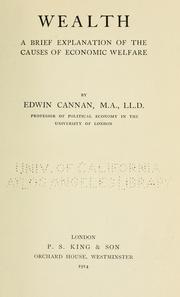 Cover of: Wealth by Cannan, Edwin