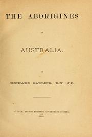 The aborigines of Australia by Richard Sadleir